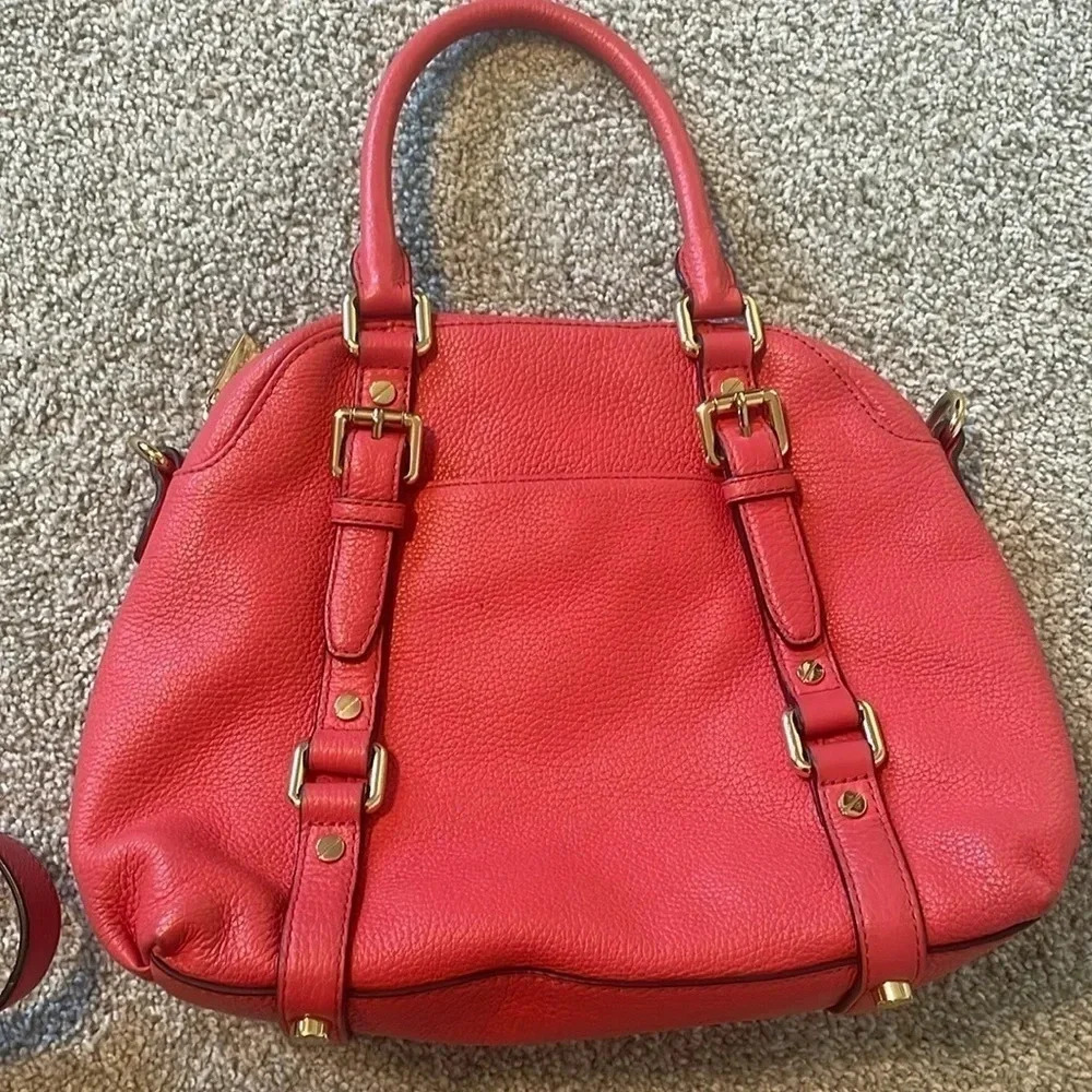 Michael Kors Bedford bowling satchel salmon pink purse - Picture 6 of 15